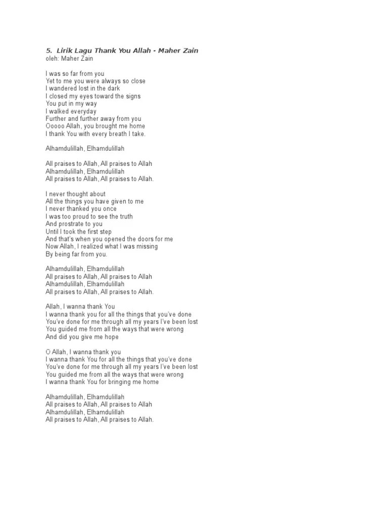 Teks Lagu Insya Allah Maher Zain - Berbagi Teks Penting