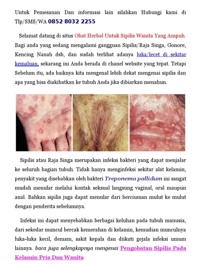Obat Herbal Untuk Sipilis Wanita Yang Ampuh | PDF