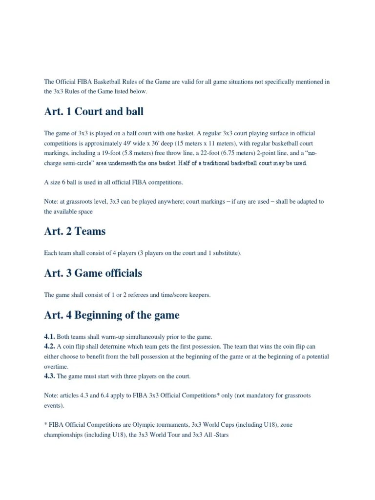 Basketball Ground Rules PDF Sports Rules And Regulations Games Of