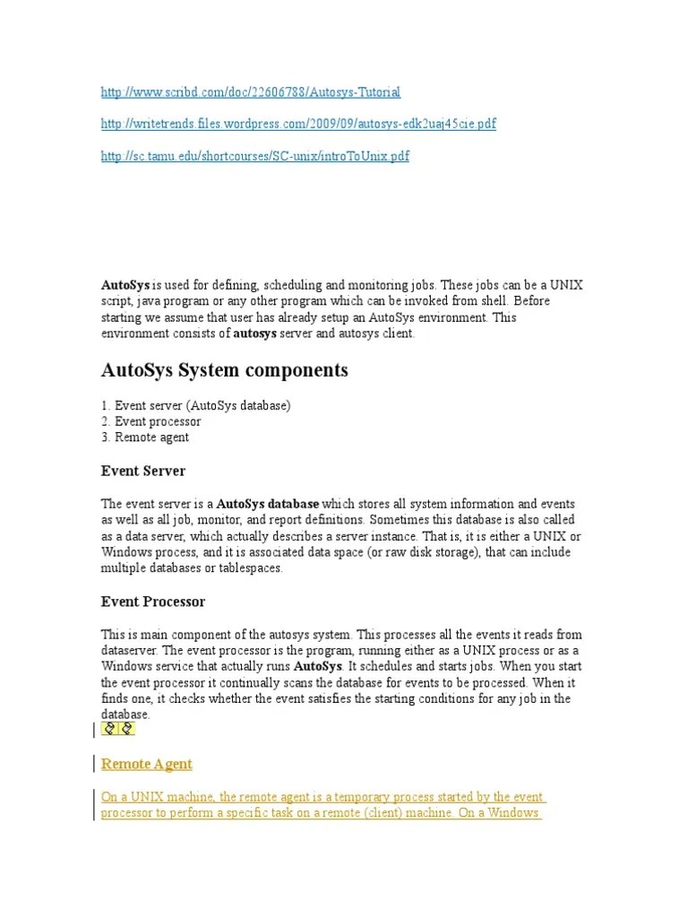 Autosys Job Management Reference Guide PDF Command Line Interface