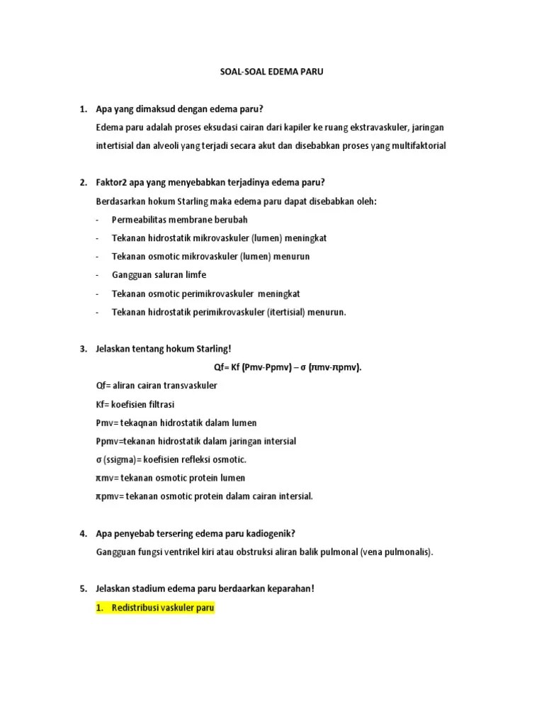 Soal Edema Paru | PDF