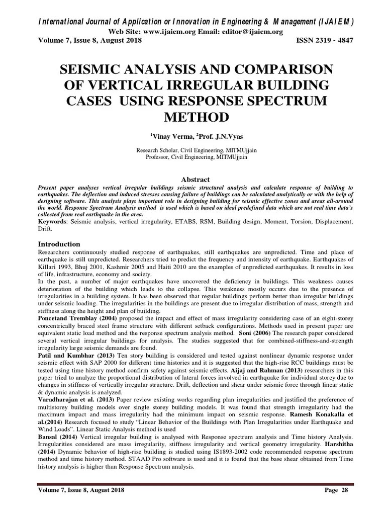 Seismic Analysis and Comparison of Vertical Irregular Building Cases