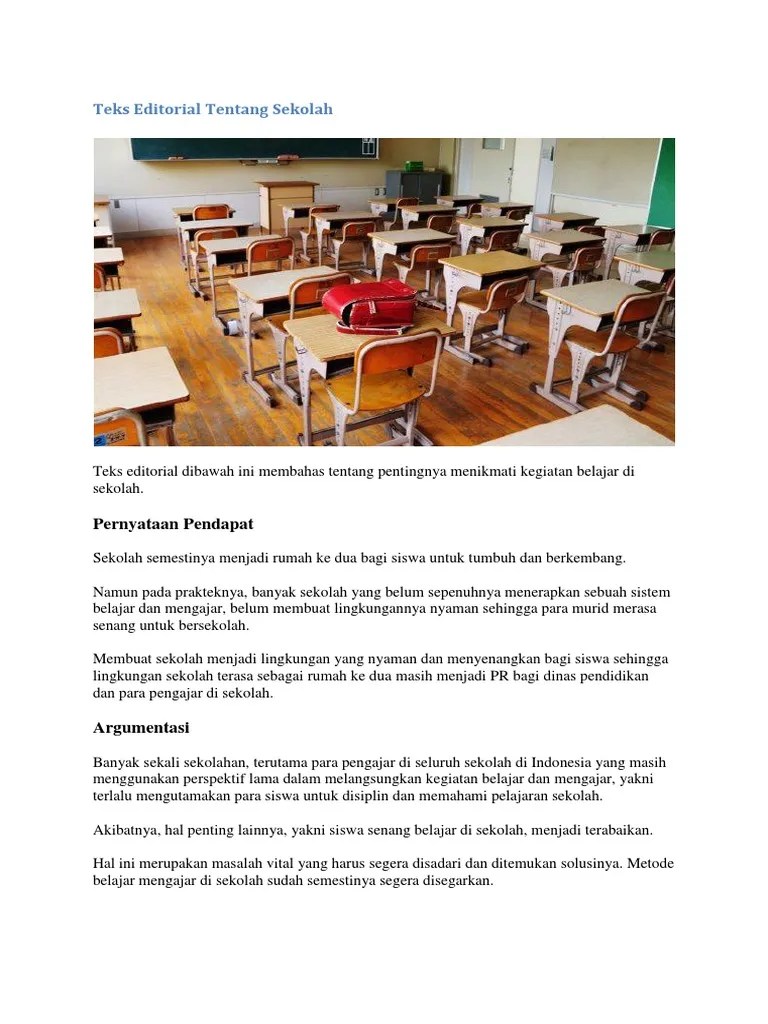 Contoh Teks Editorial Tentang Kebersihan Lingkungan