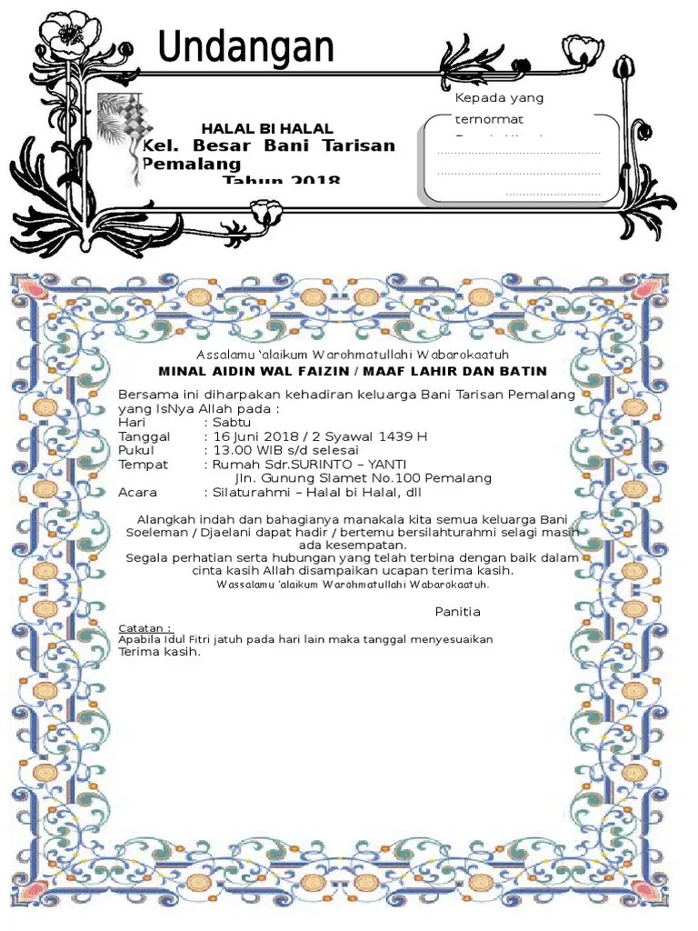 Undangan Halal Bi Halal Baru | PDF