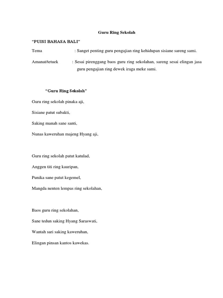 Puisi Bali Halus | PDF