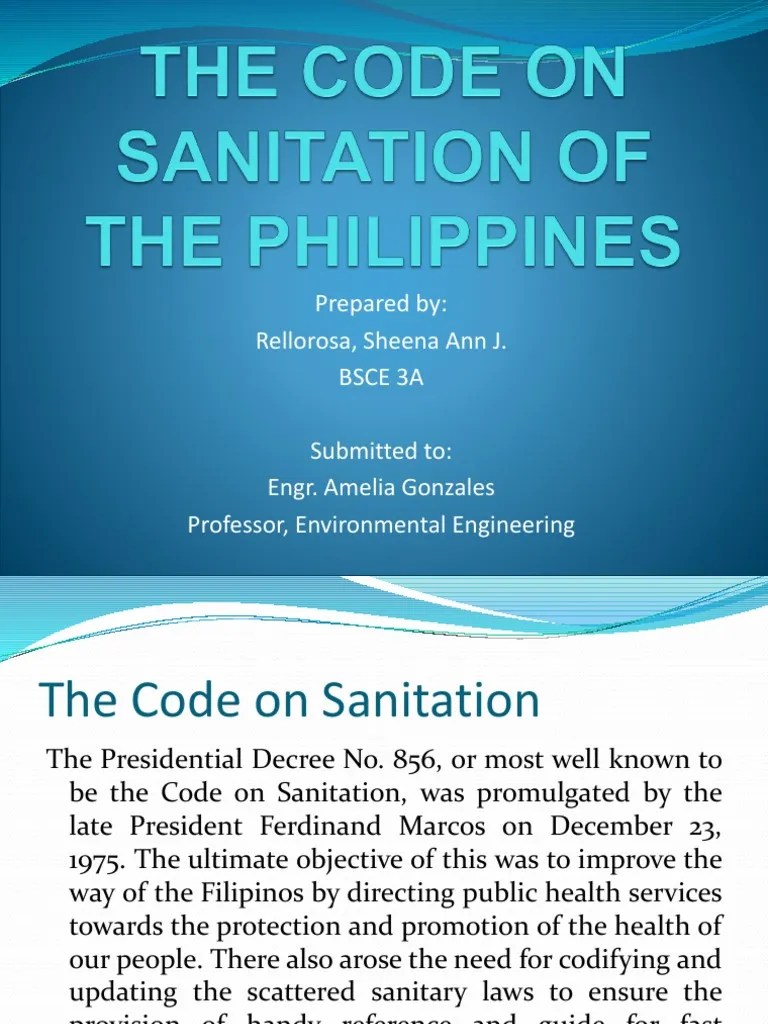 The Code On Sanitation of The Philippines PDF Combined Sewer