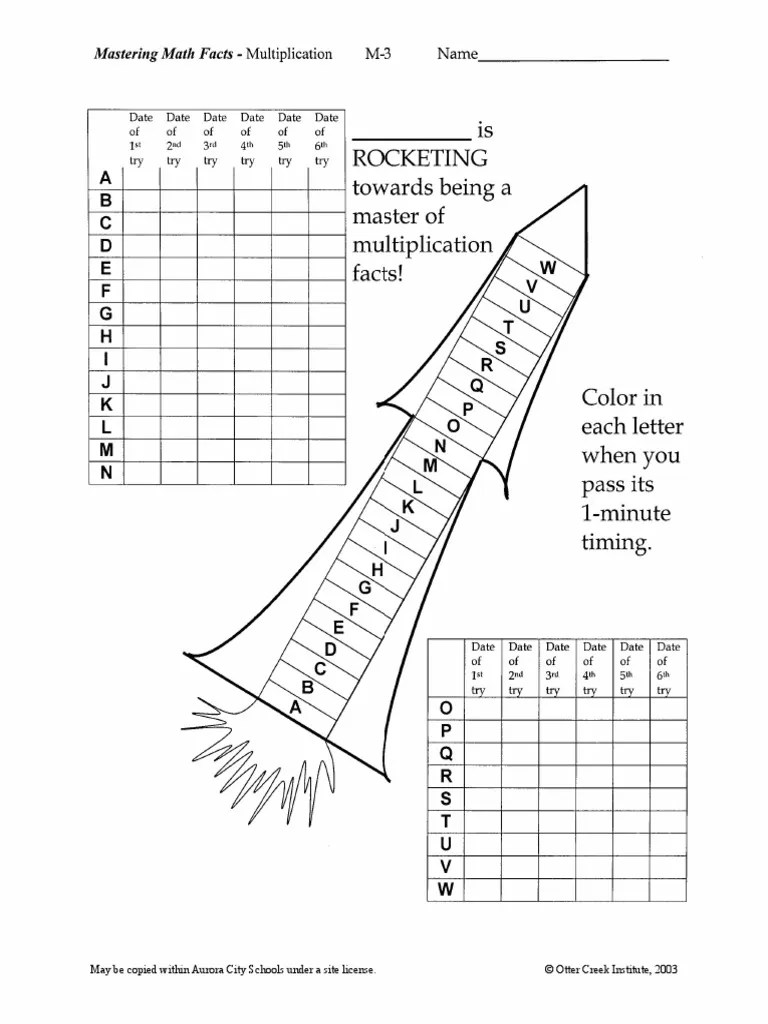 Rocket Math Printable Worksheets - Printable Word Searches