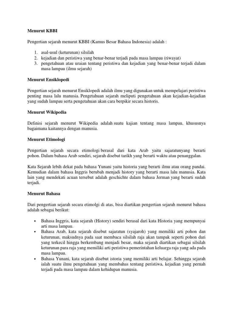 Pengertian Sejarah | PDF