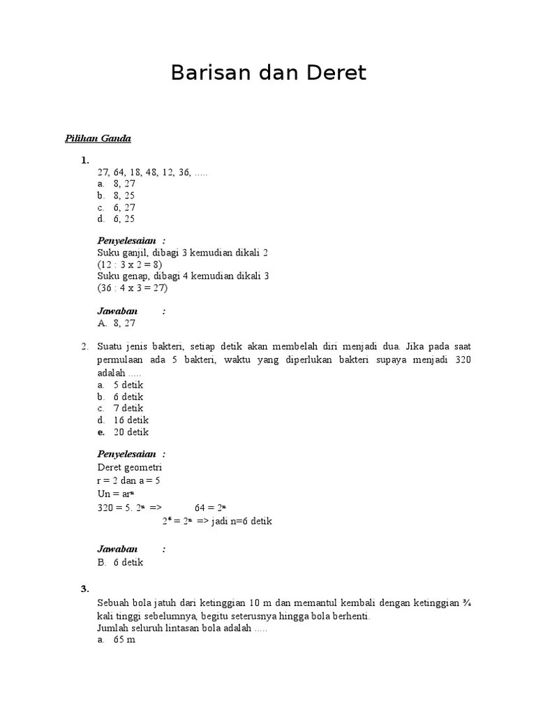 Contoh Soal Barisan Geometri Mudah soal cpns pdf