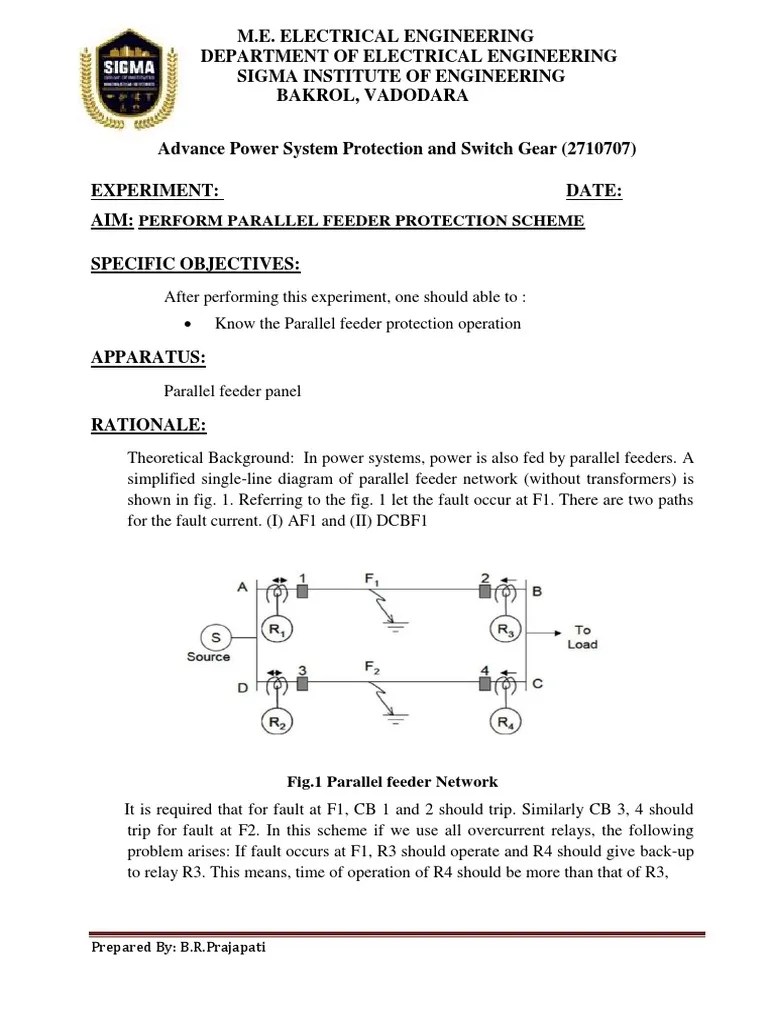 Parallel Feeder PDF Relay Electric Power