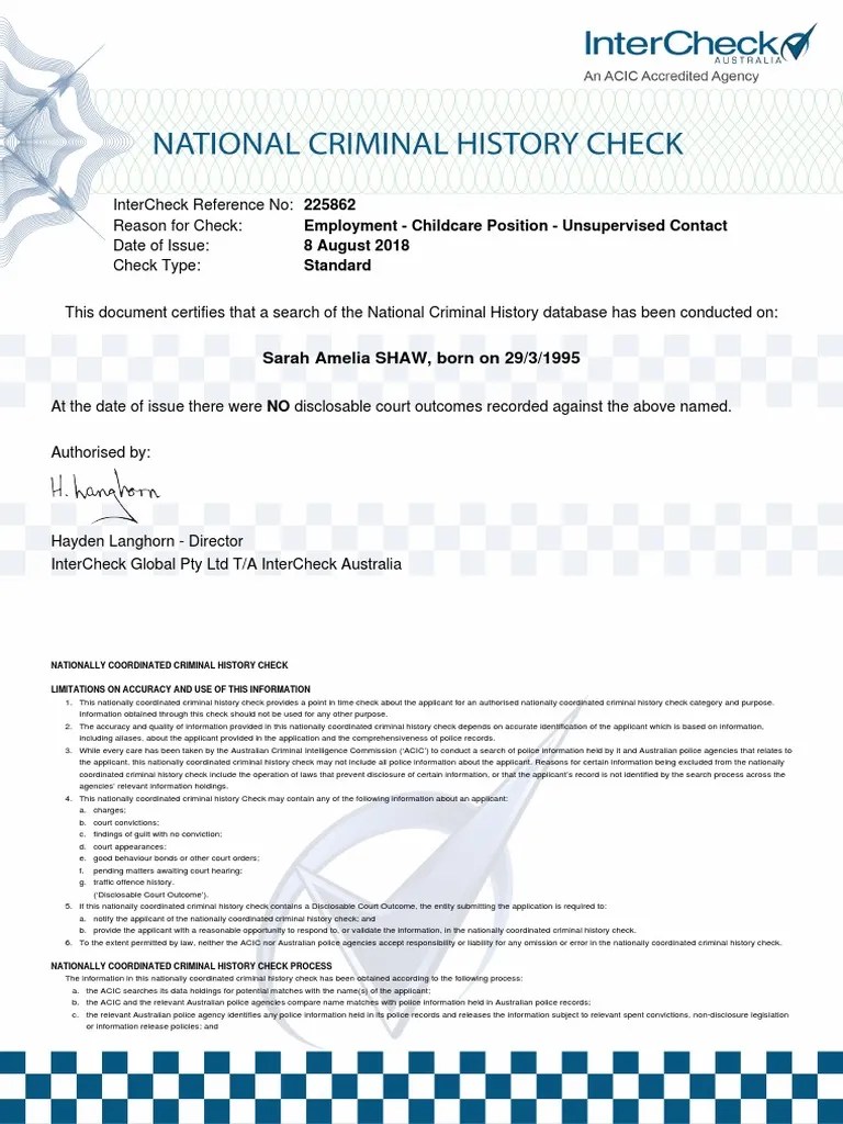 police check Criminal Record Criminal Justice