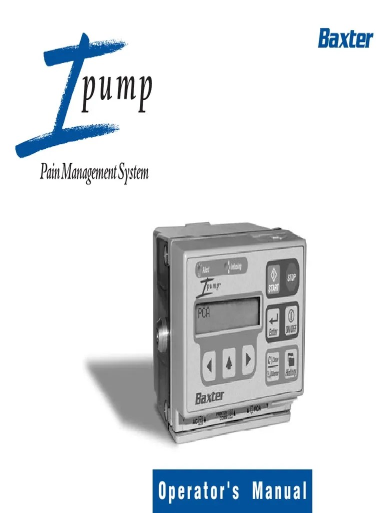 Baxter IPump Operation Manual PDF Intravenous Therapy Medicine