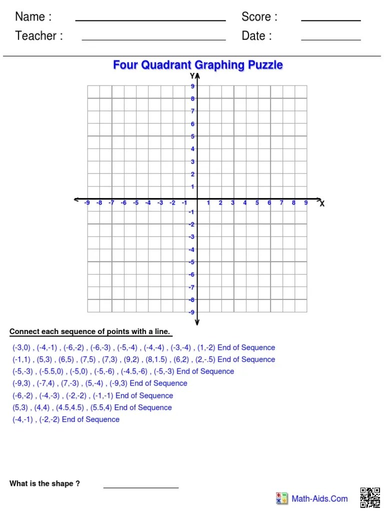 Four Quadrant Graphing Puzzle | Mathematics