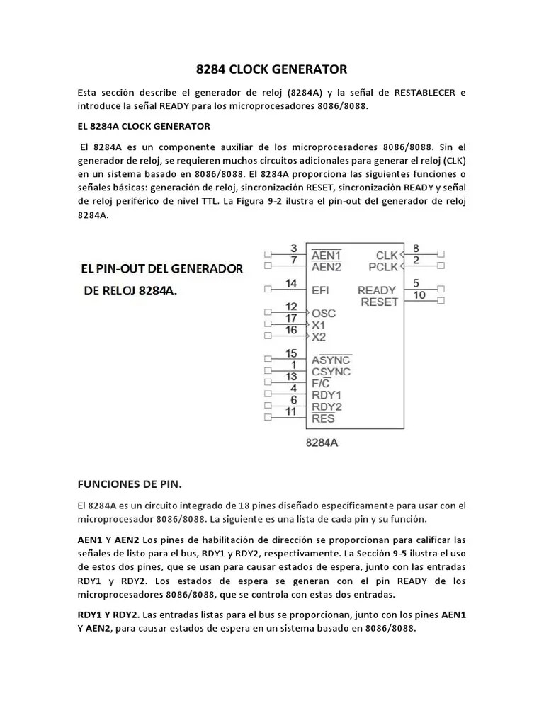 8284 Clock Generator PDF Electrónica Ingeniería Electrónica