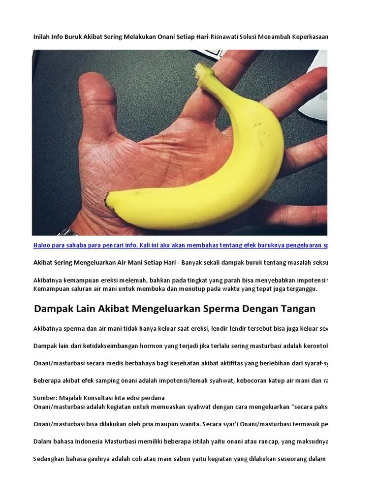 Akibat Sering Mengeluarkan Air Mani Setiap Hari | PDF