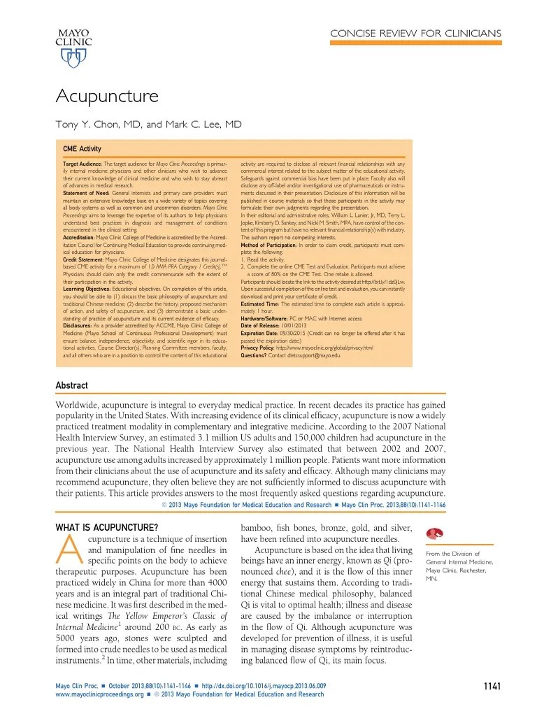 Acupuncture. Does It Works? | PDF | Acupuncture | Qi