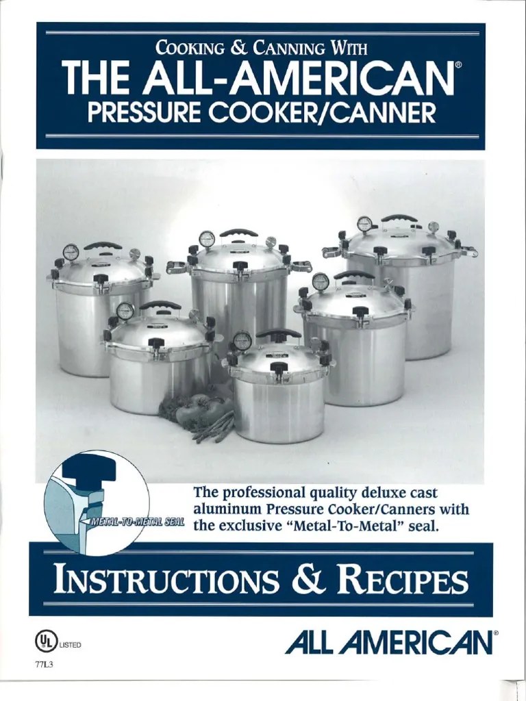 ALLAMERICAN Pressure Cooker Instructions Complete Book