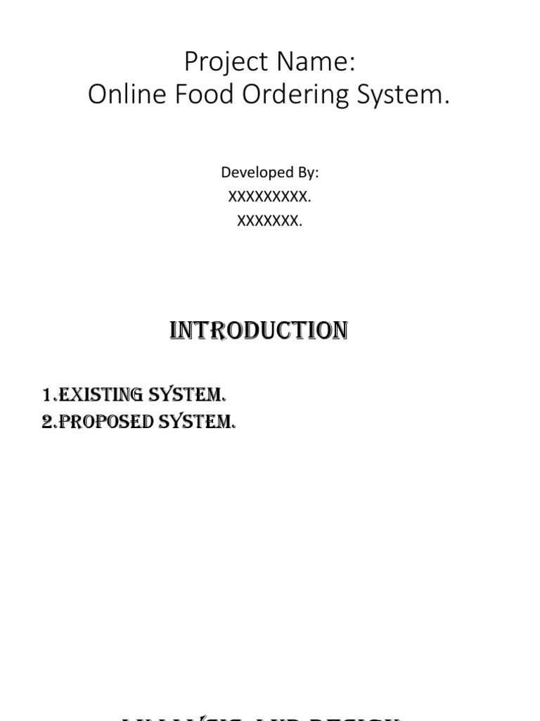 Online Food Ordering System PDF Databases Software