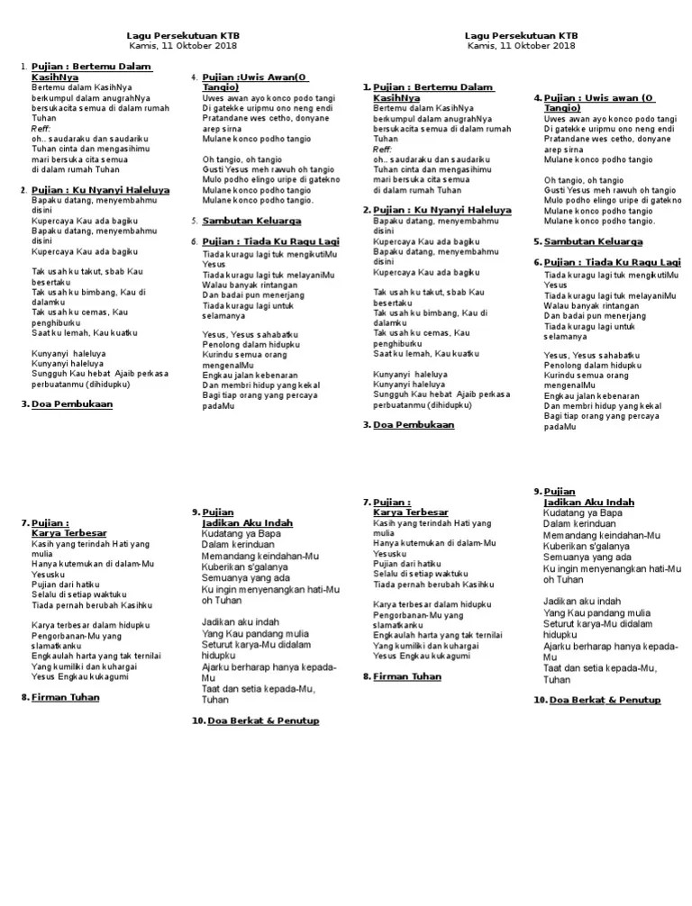 Lagu Ibadah Penghiburan | PDF