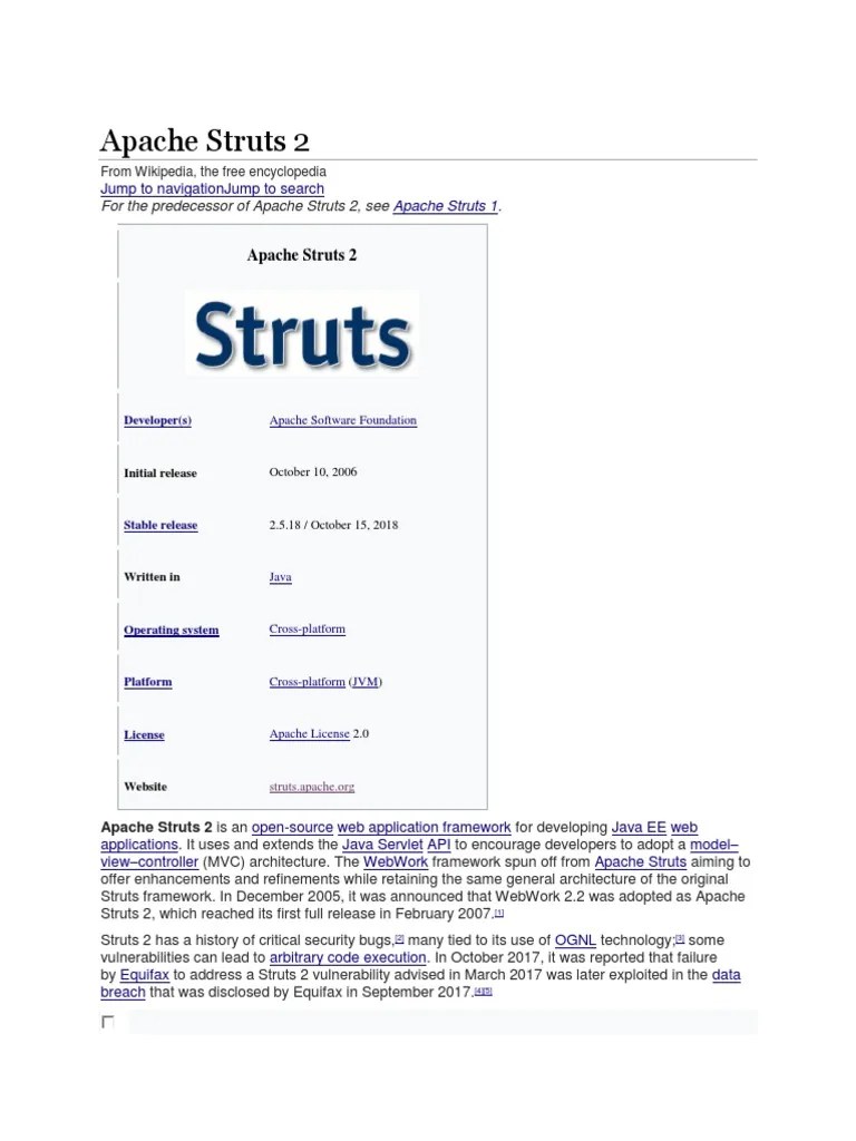 Apache Struts 2 Wikipedia Java (Programming Language)