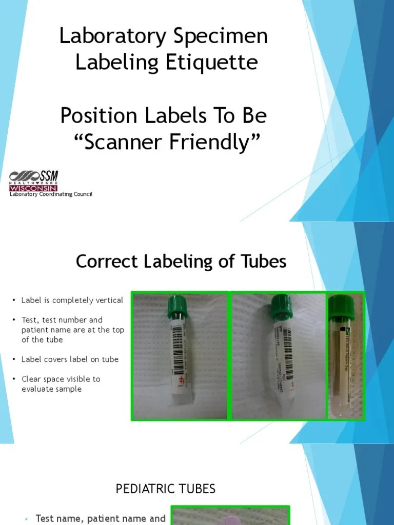 Laboratory Specimen Labeling Etiquette PDF Barcode Image Scanner