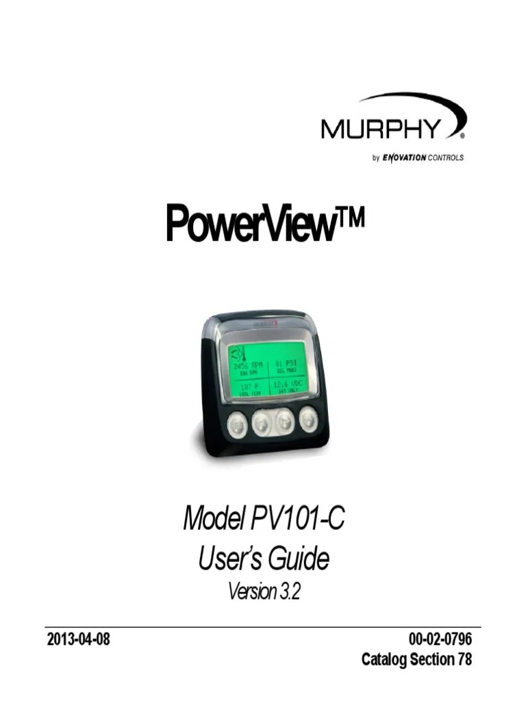 Powerview Model Pv101C User'S Guide PDF Menu