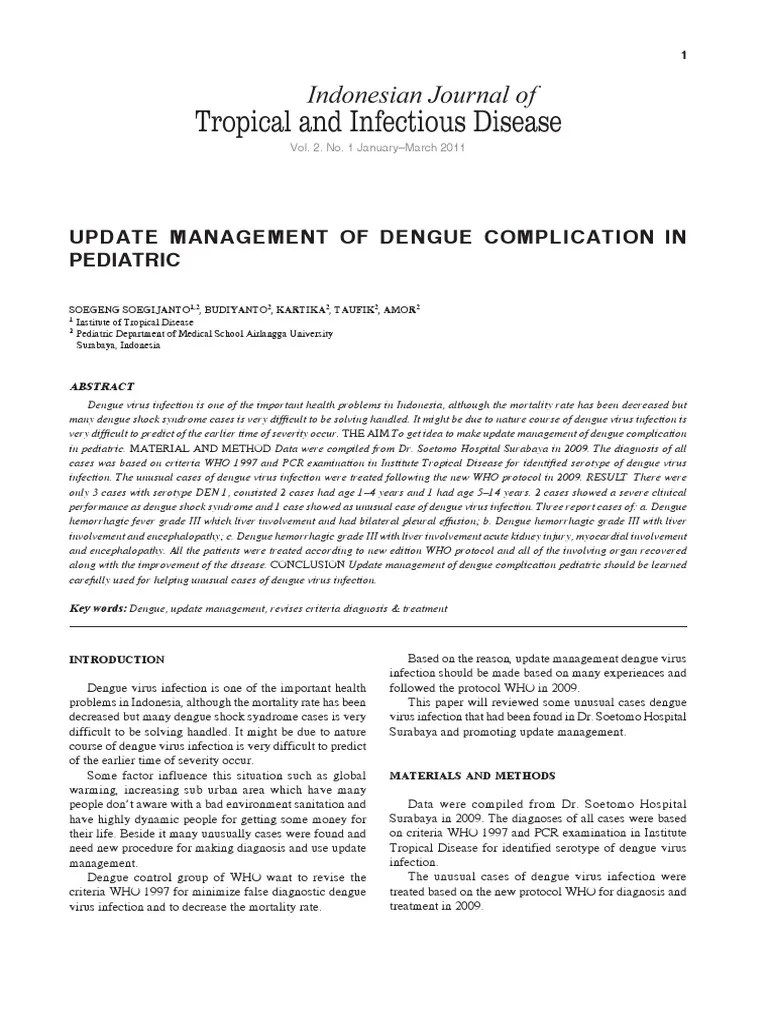 Jurnal penyakit tropis.pdf Shock (Circulatory) Intravenous Therapy