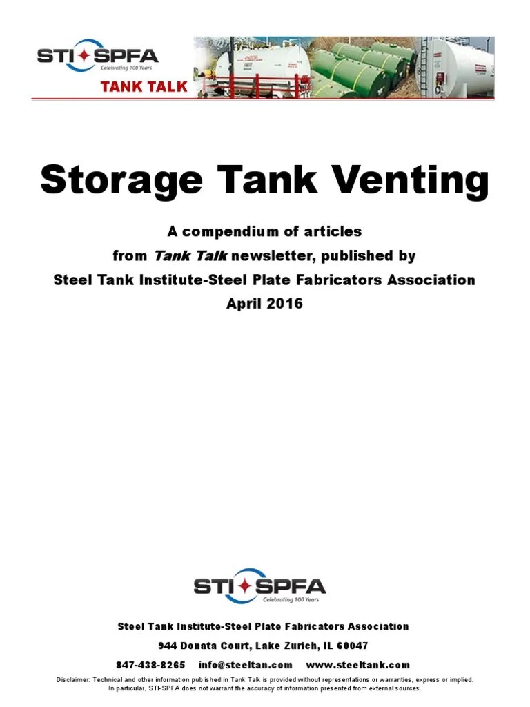 Storage Tank Venting Compendium PDF PDF Fire Safety Fires