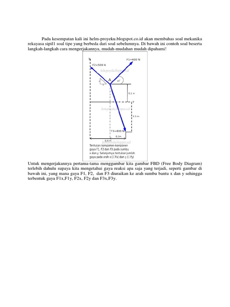 Contoh Soal Mekanika Rekayasa 1 Teknik Sipil Pdf Dapatkan Contoh