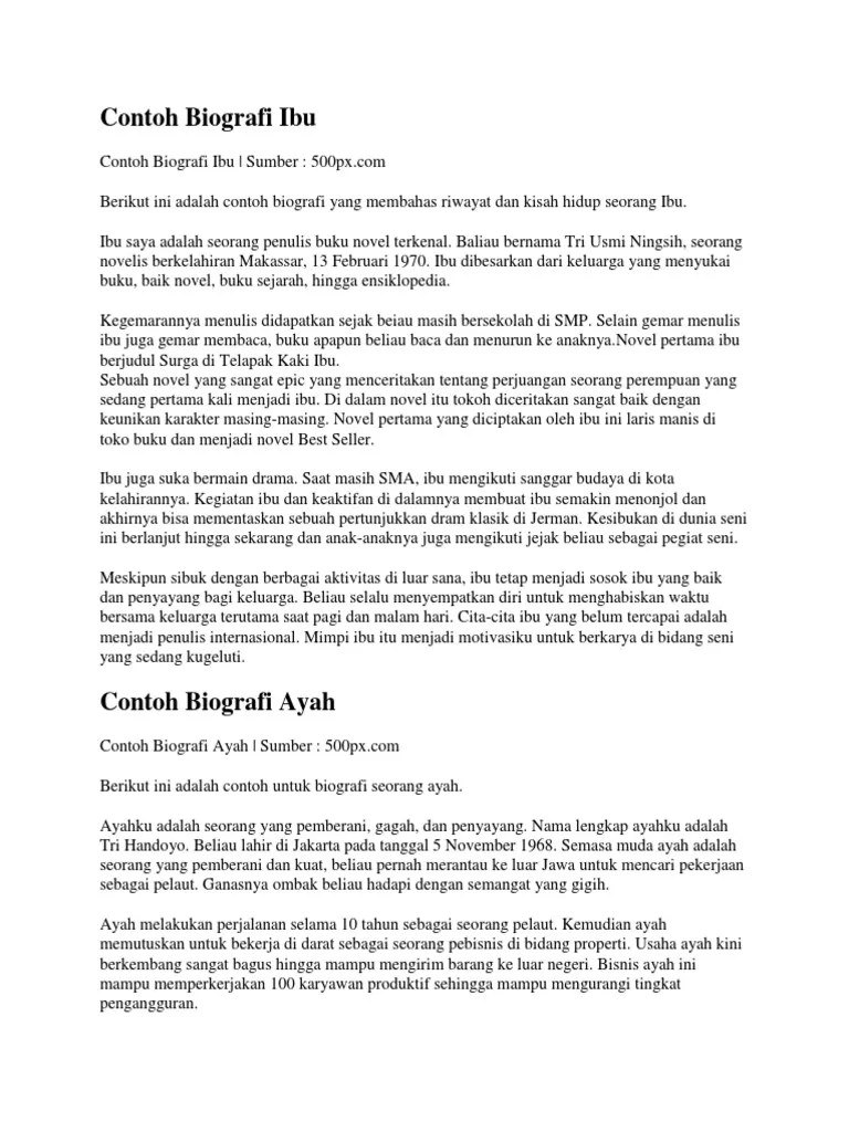 Contoh Biografi Tentang Ayah - Mosaicone