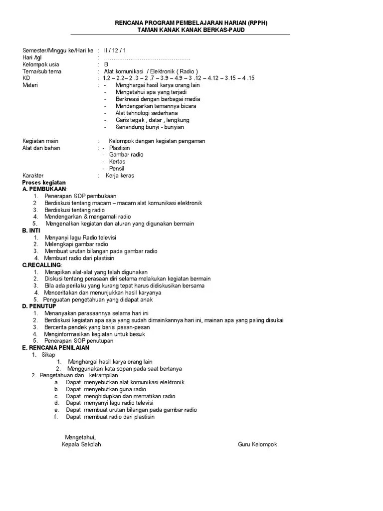 Rpph tk paud kurikulum 2013 kelompok usia 5 6 tahun tema tanaman contoh rppmrpph tanaman lengkap dg materi dan penilaian. Rpph Tema Alat Komunikasi Usia 5 6 Tahun Semester Ii Https