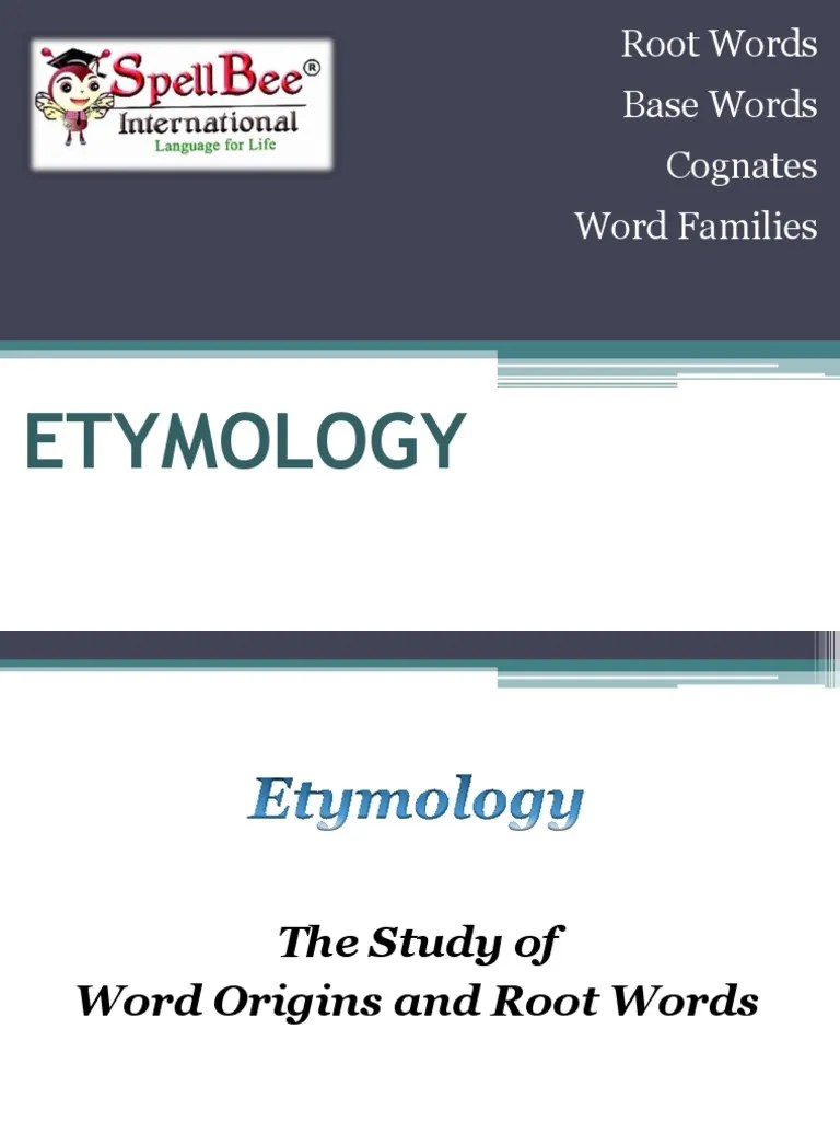 Etymology Root Words PDF Latin English Language