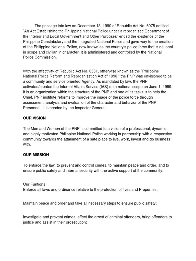 PNP Info | PDF | Public Services | Public Safety