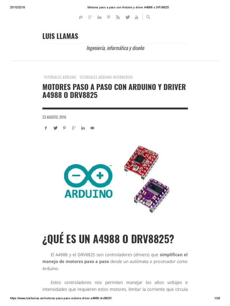 Motores Paso A Paso Con Arduino y Driver A4988 o DRV8825 | PDF