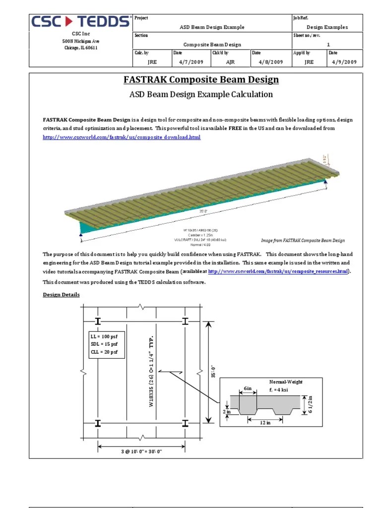 Design Example ASD Beam Composite Beam (Structure) Bending