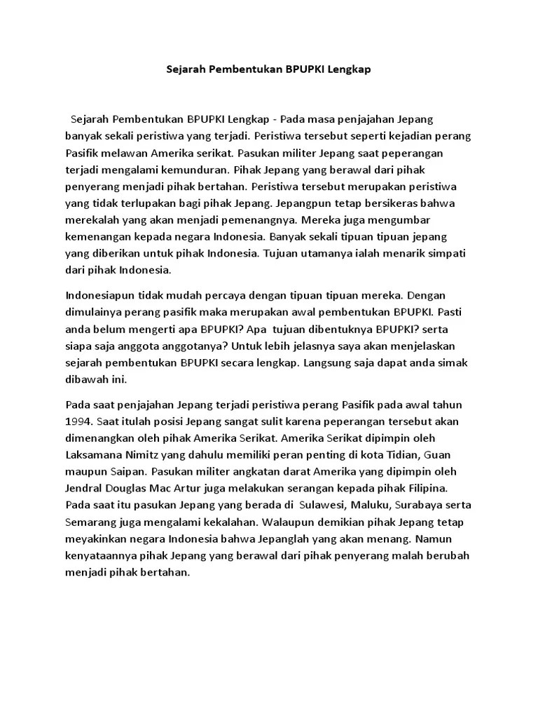 Tujuan Dibentuknya Bpupki Adalah Untuk