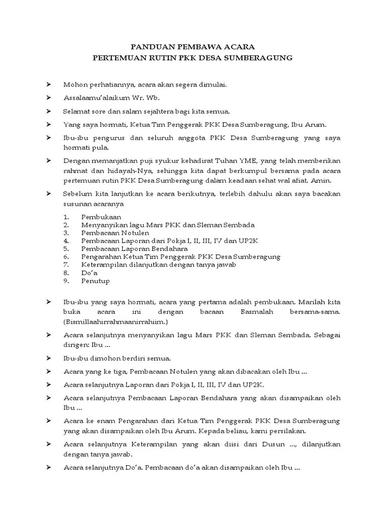 Contoh Teks Pembawa Acara Rapat Osis - tukaffe.com