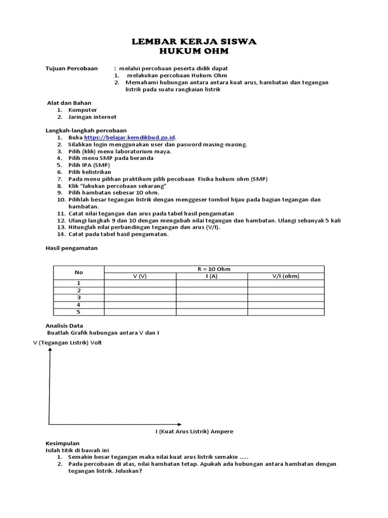 Lks Hukum Ohm Virtual