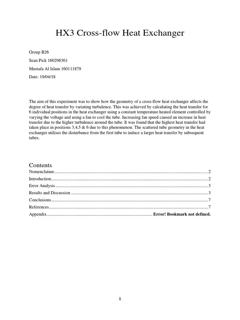 HX3 Cross Flow Heat Exchanger | PDF | Turbulence | Heat Exchanger