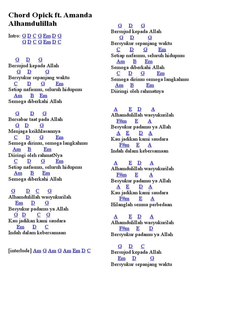 Chord Lagu Opick Ramadhan Tiba
