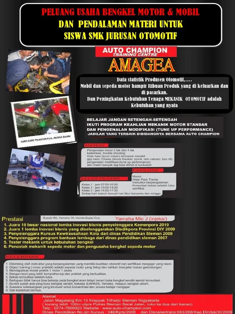 Contoh Brosur Bengkel Mobil Terpercaya