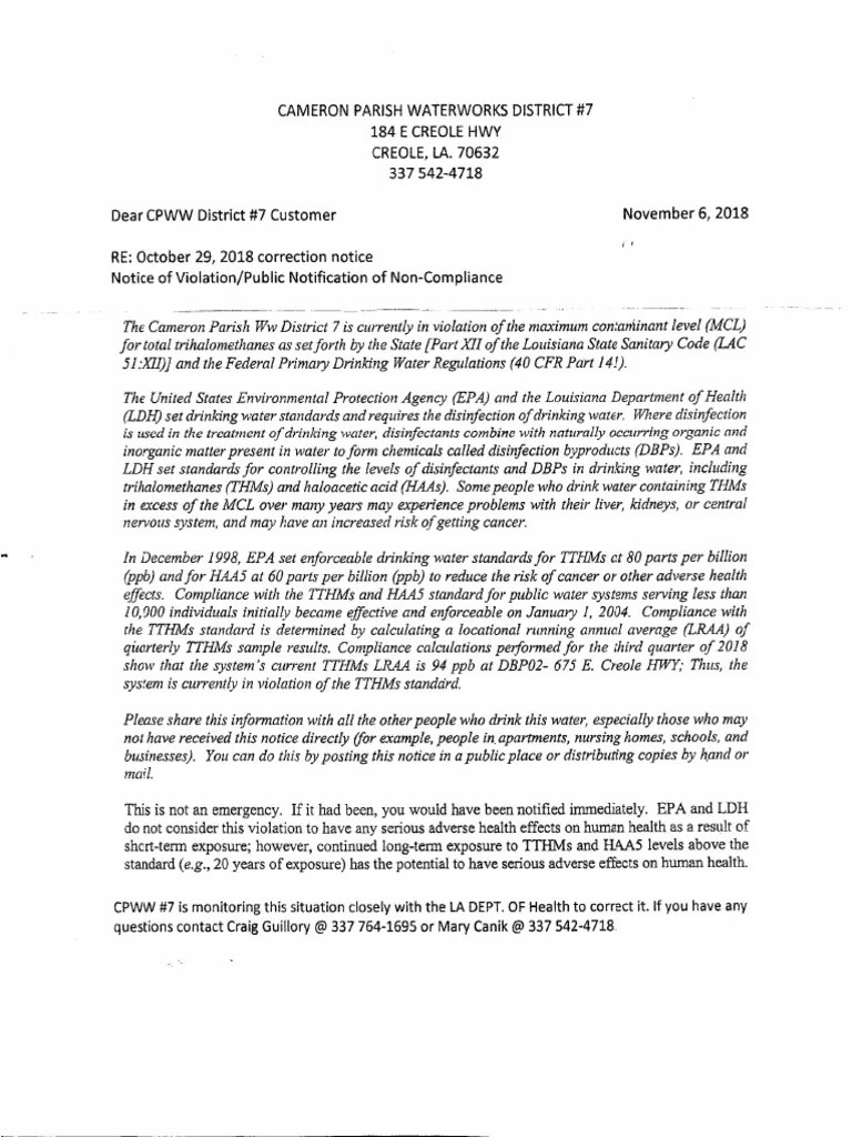 Cameron Parish WaterWorks District 7 PDF
