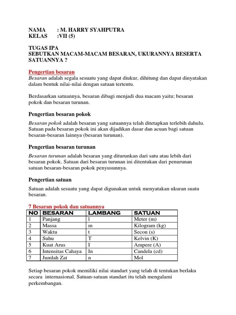 Besaran Dan Turunan Tugas Ai | PDF