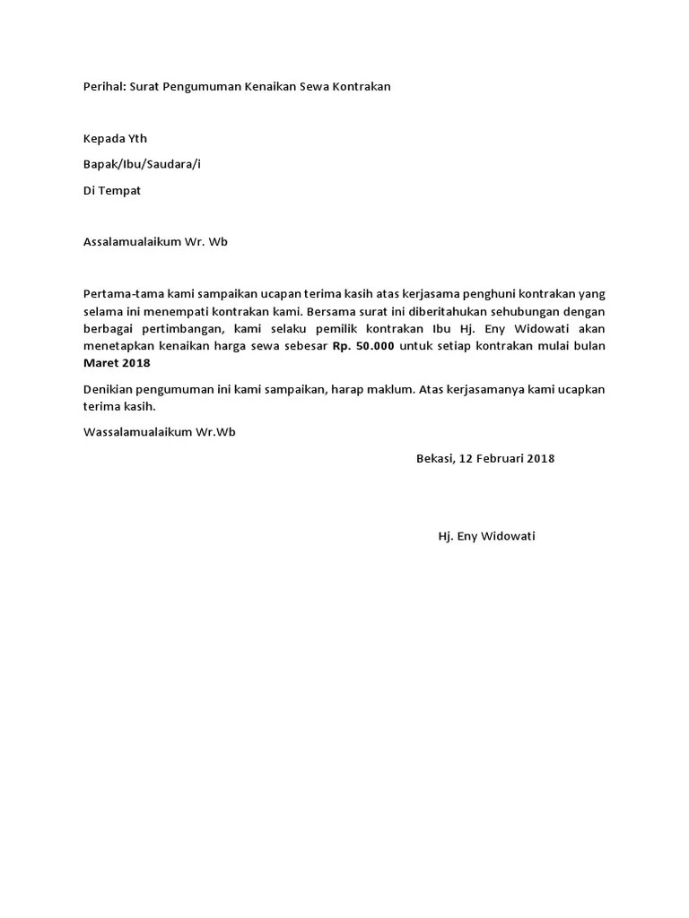 Kontrakan Naik | Pdf