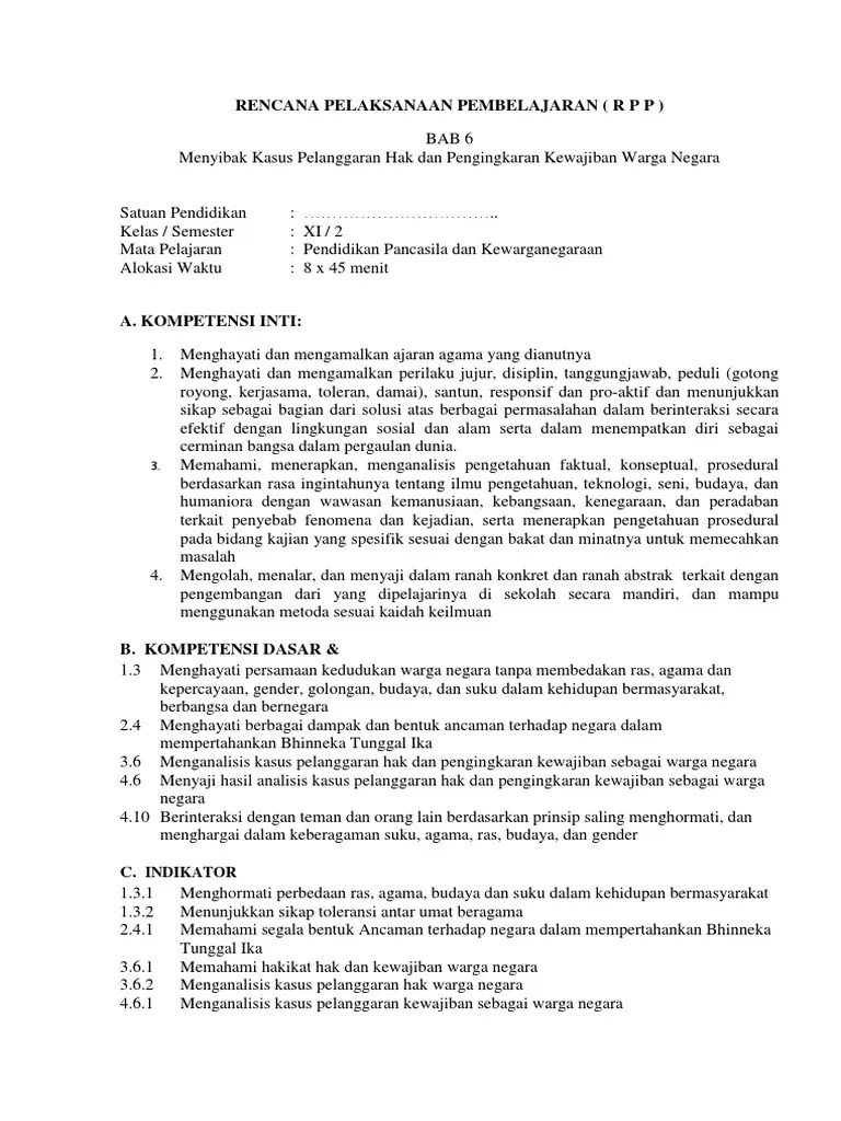 RPP 1 PKN Xi Sem 2 | PDF