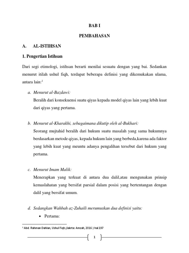 Makalah&rsquo;Ushul Fiqh - Istishan Dan Istishab | PDF