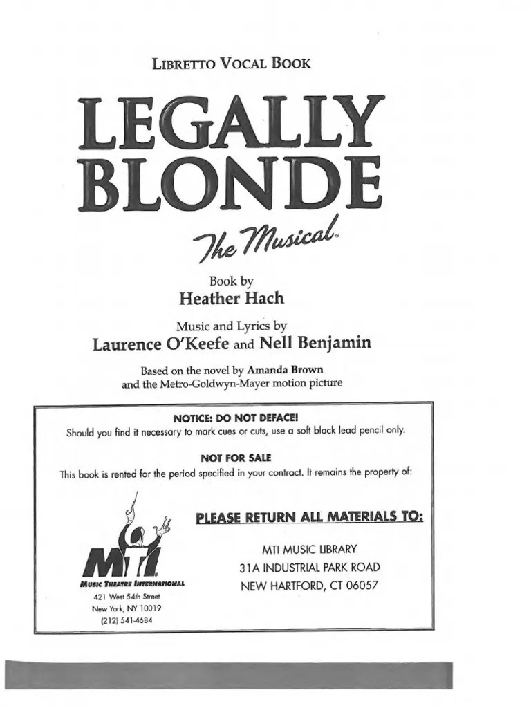 Legally Blonde Script