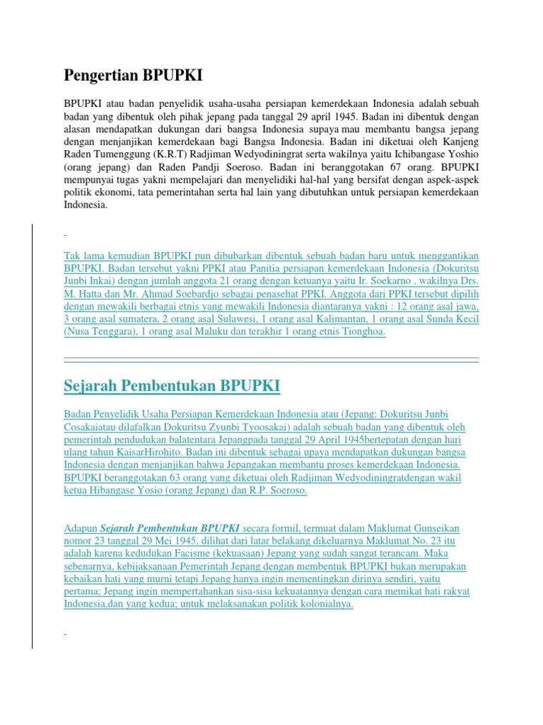 Pengertian BPUPKI | PDF