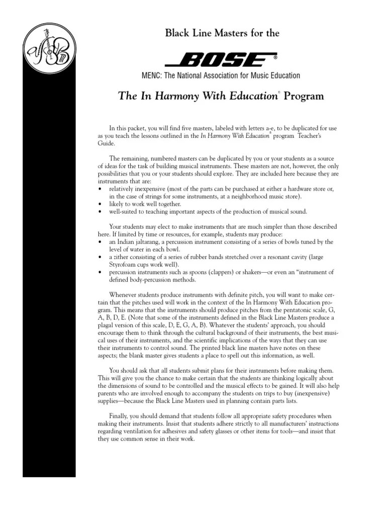 Bose Blackline Masters PDF String Instruments