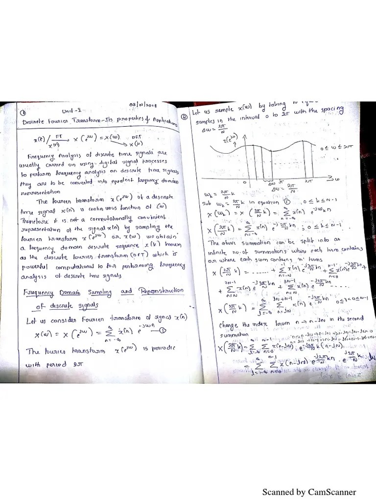 Digital Signal Processing Notes For Vtu 5th Sem PDF Information And